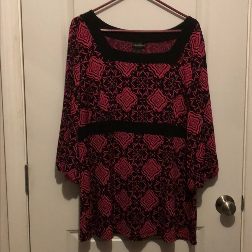 Lane Bryant black and pink top